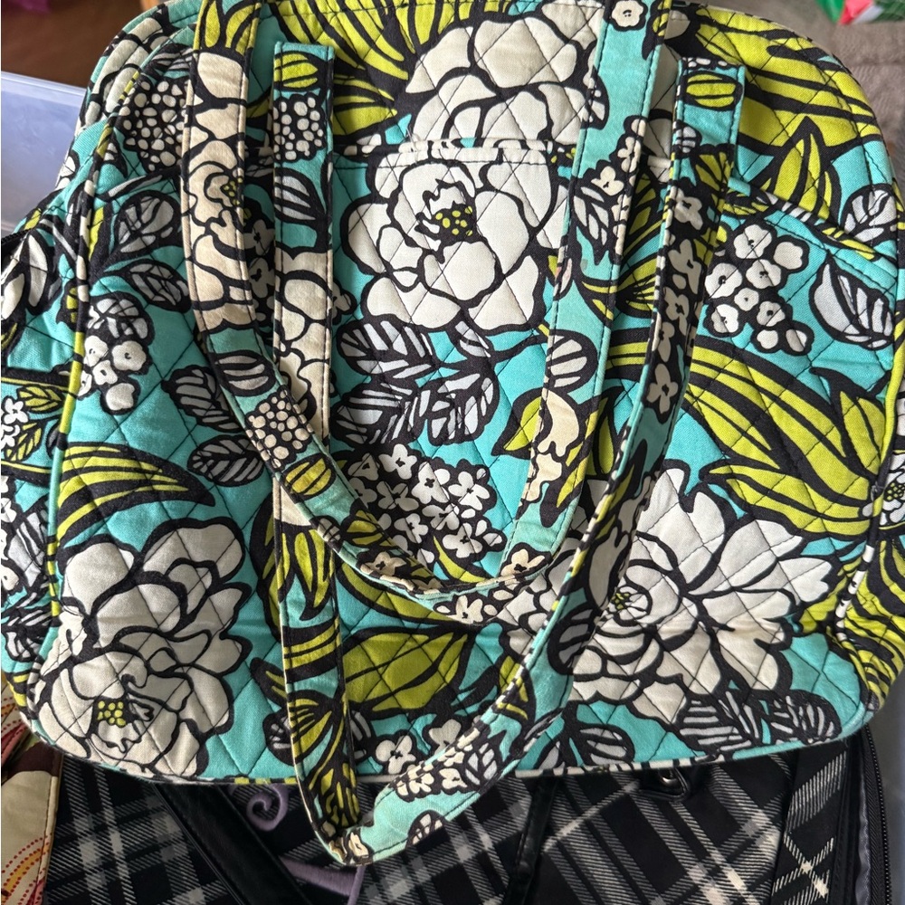 Vera Bradley Floral Shoulder Bag - Blue, Green, White